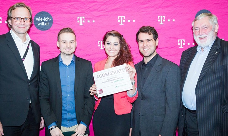 Andreas Bierwirth (CEO T-Mobile), Arnold Hoffmann, Isabella Scholl, Stefan Maier, Franz Fischler (Juryvorsitzender) © T-Mobile