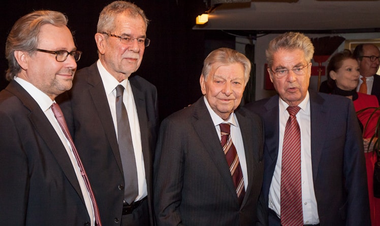 Alexander Wrabetz, Alexander Van der Bellen, Hugo Portisch, Heinz Fischer © leadersnet.at / D. Mikkelsen 