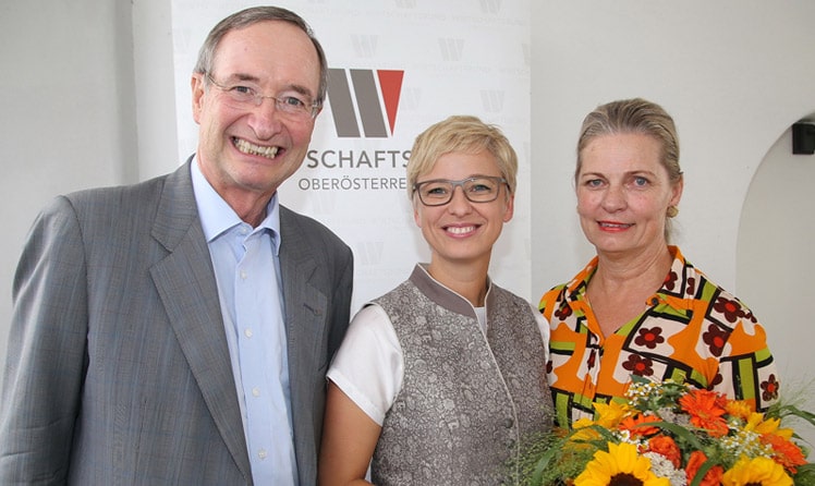 Christoph Leitl, Doris Hummer und Ulrike Mursch-Edlmayr © Roland Pelzl/Cityfoto Linz