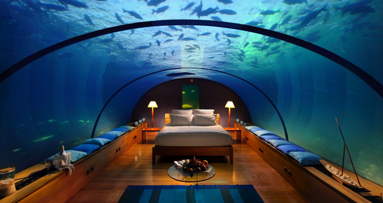 Auf Den Malediven Eroffnet Die Erste Hotelsuite Unter Wasser
