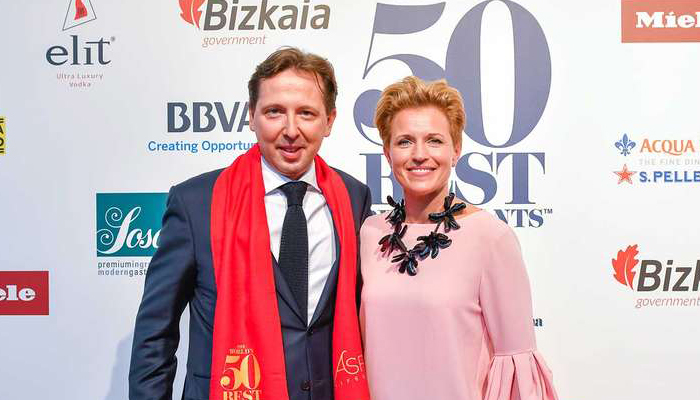 Birgit und Heinz Reitbauer vom „Steirereck“ bei der Verleihung in Bilbao - – © World’s 50 Best Restaurants