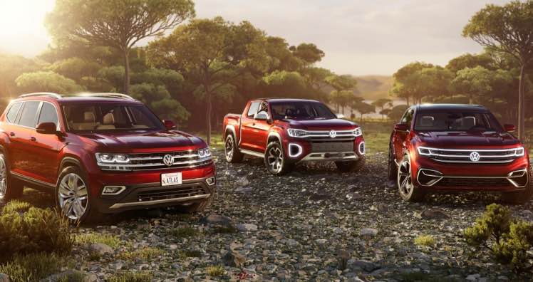 Volkswagen Atlas und Altas Tanoak Concept und Atlas Cross Sport Concept © VW Volkswagen Atlas und Altas Tanoak Concept und Atlas Cross Sport Concept © VW