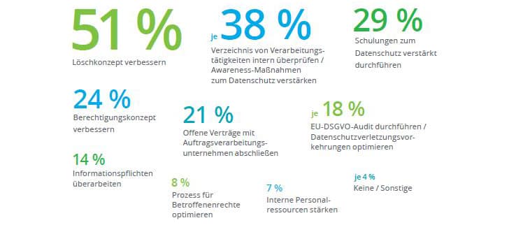 Die DSGVO-Neujahrsvorsätze der befragten Unternehmen. © Deloitte