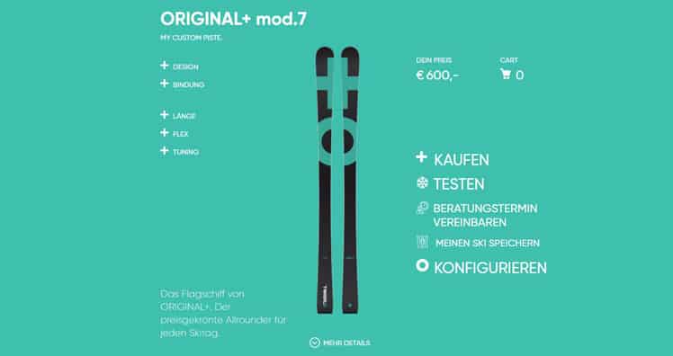 Der Allroundski "Piste" von Original+  im Konfigurator © screenshot/original+