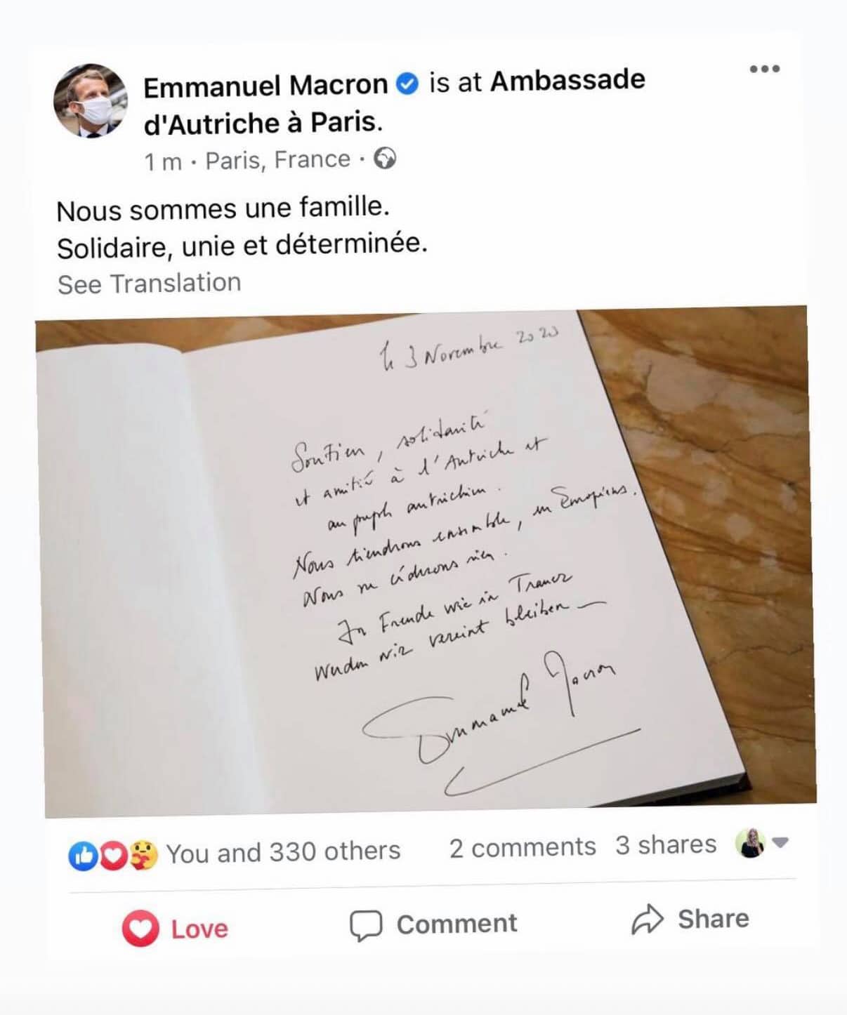 © Facebook / Emmanuel Macron