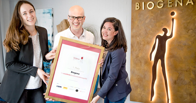 Das Team von Biogena holte den Sieg in der Kategorie "Business-to-Consumer (Privatkunden)". © C. Dornis