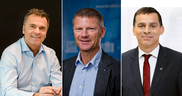  Erich Steinreiber, CEO ISS Facility Services, Markus Schröcksnadel, CEO Feratel,  Peter Umundum, Vorstand Post