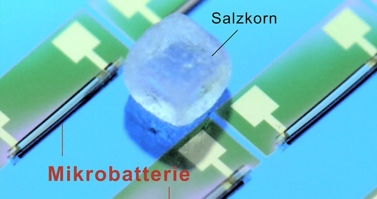 Die kleinste Batterie der Welt ist kleiner als ein Salzkorn und kann in großen Stückzahlen auf einer Wafer-Oberfläche hergestellt werden