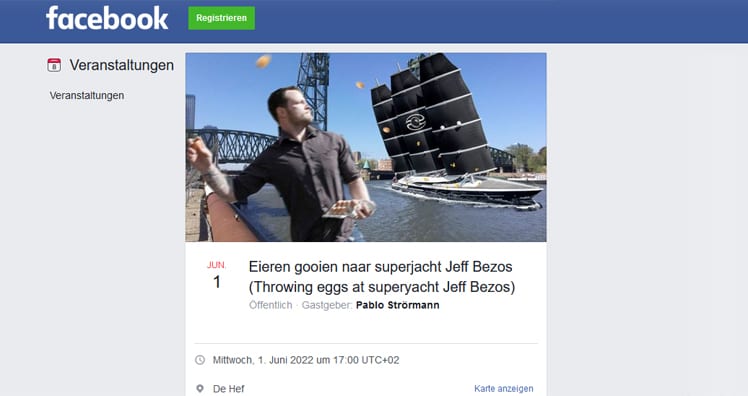 Eier gegen Superyacht von Jeff Bezos