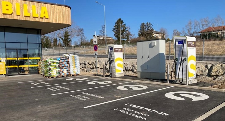 Smatrics Ladestation bei Billa