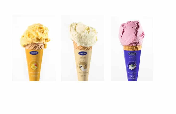 Die Eis-Innovation in den Sorten Vanille, Mango und Heidelbeer-Joghurt soll sowohl Geschmack als auch Nutzen vereinen © Biogena Alimentastic GmbH