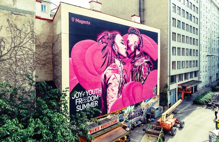 So sieht Österreichs erstes AI-generiertes Street-Art-Kunstwerk aus. © Magenta Telekom