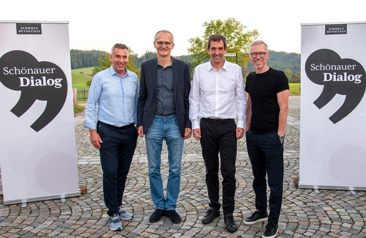 V.l.n.r.: Michael Zettel, Bernhard Ecker, Christian Tschida und Peter Stöger © Schwarzbergerhof