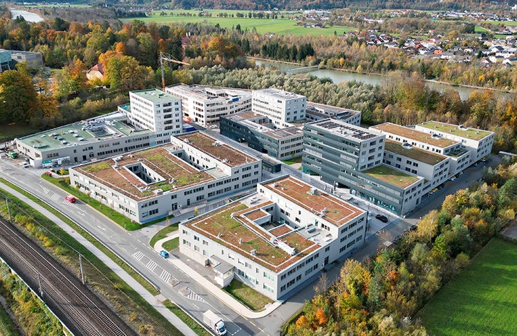Der Wissenspark Salzburg Urstein, angrenzend an die Fachhhochschule. © UKO