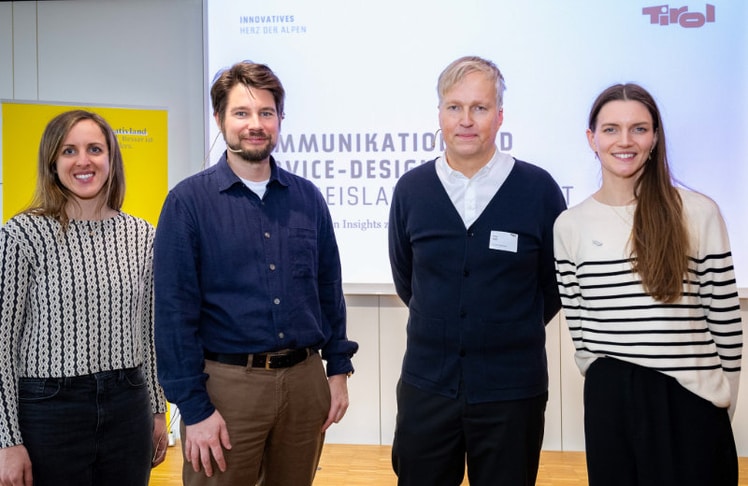 V.l.n.r.: Mariella Schimatzek, Thomas Brudermann, Peter Post und Gina Vedova © Standortagentur Tirol