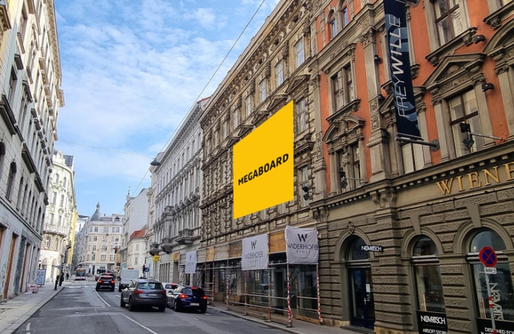 Megaboard mit neuer Werbefläche in Wien-Mariahilf © Megaboard 