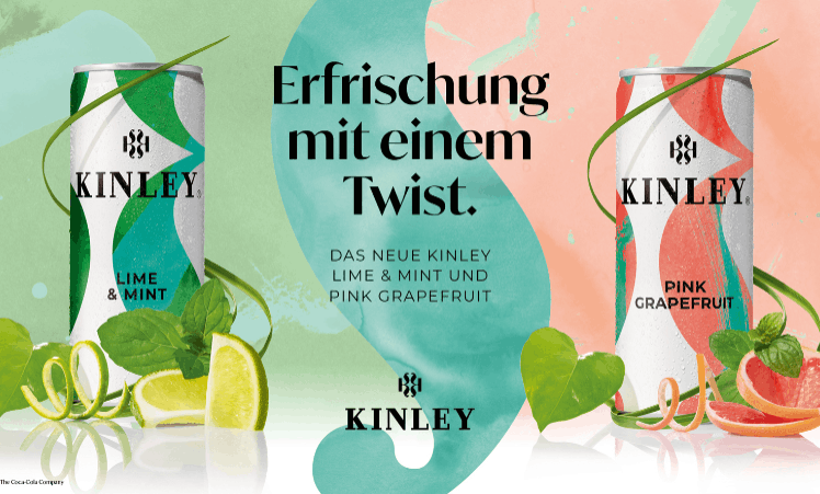 Kinley Lime & Mint und Kinley Pink Grapefruit © The Coca Cola Company
