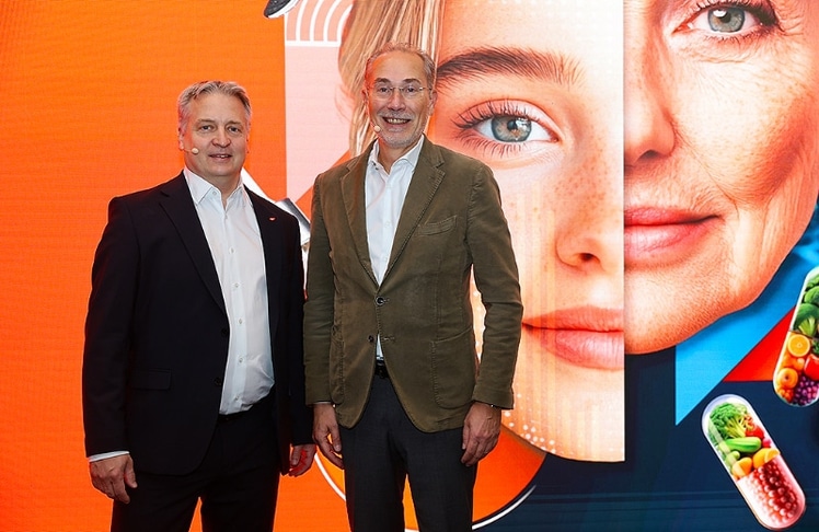 Markus Fahrnberger-Schweizer, General Manager DACH Nomad Foods und ECR-Co Chairman Industrie (links) mit Thomas Zechner, Markant Österreich-Heschäftsführer und ECR-Co-Chairman Handel. 