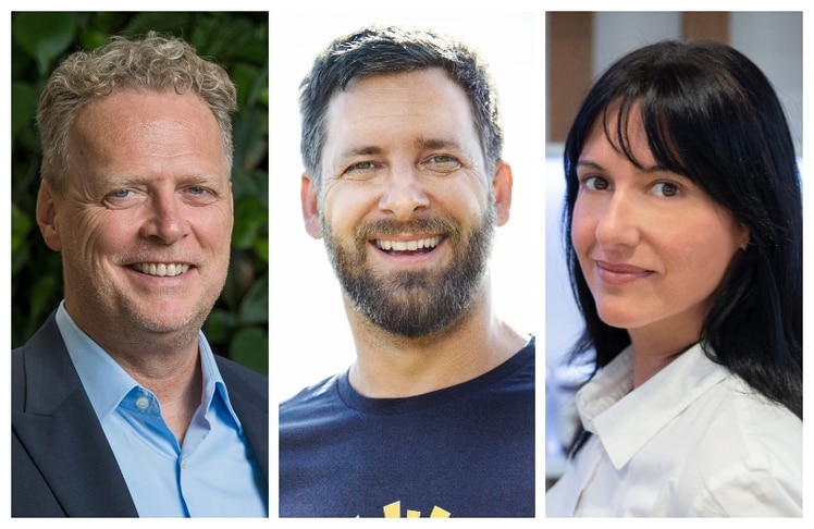 V.l.n.r.: Thomas Göbel, Österreich- und Osteuropa-Geschäftsführer von Teekanne, Sonnentor-Vertriebsleiter Michael Kormesser und Darbo- Marketingleiterin Julia Reiter.