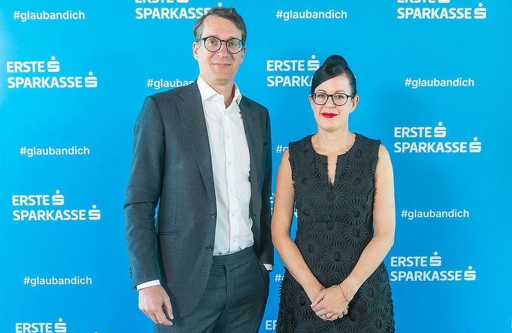 Maximilian Clary und Aldringen, Privatkundenvorstand der Erste Bank Oesterreich, und Gerda Holzinger-Burgstaller, Vorstandsvorsitzende der Erste Bank Oesterreich.