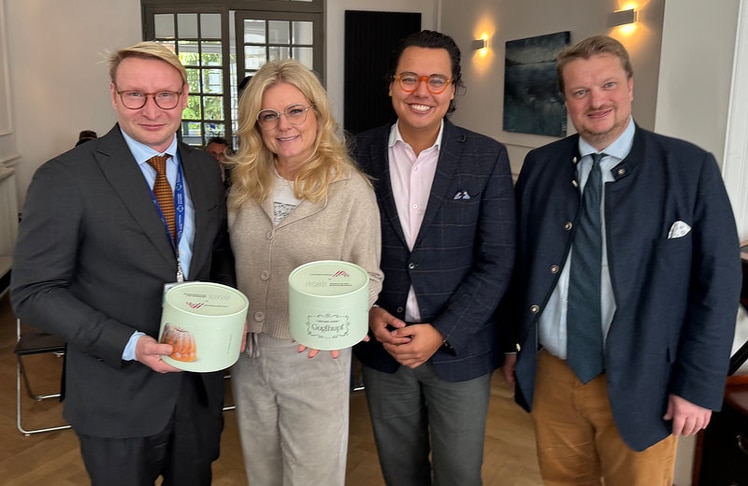 V.l.n.r.: Pehr Granfalk (Europäischer Ausschuss der Regionen), Monica Rintersbacher (Leitbetriebe Austria), Anil Rai (Verband der Bahnindustrie) und Horst Heitz (SME Connect).