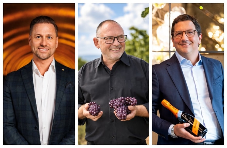 V.l.n.r.:  Florian Czink, Geschäftsleiter bei Schlumberger, Szigeti-Eigentümer Peter Szigeti und  Henkell Freixenet-Geschäftsführer Philipp Gattermayer.