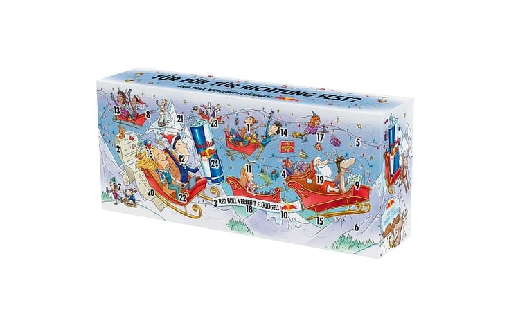 Erhältlich ist der Red Bull Adventskalender seit dem 8. Oktober 2026. 