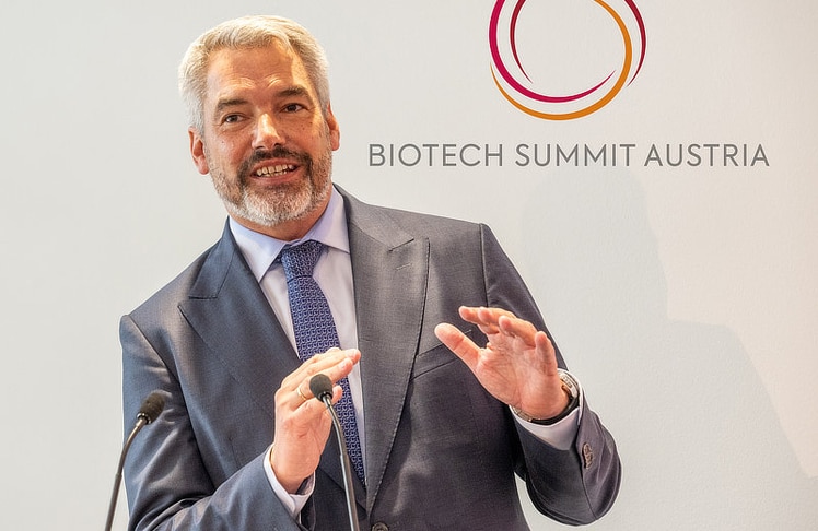 Karl Nehammer sprach in seiner Keynote über die Finanzierung wachsender Biotech-Unternehmen.
