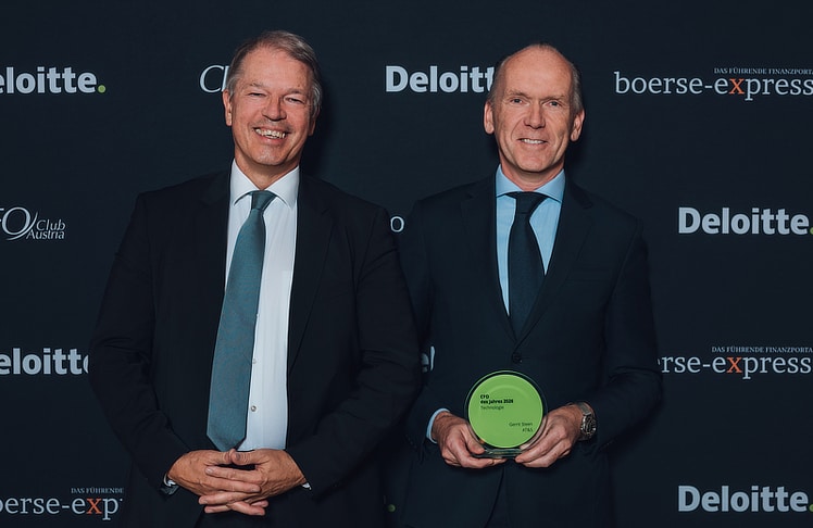 Gerhard Marterbauer, Deloitte (links) und Gerrit Stehen, AT&S © Deloitte/Niklas Schnaubelt