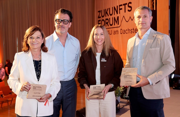 V.l.n.r.: Susanne Riess-Hahn, Harald Fux, Teresa Stadlober und Horst Nussbaumer © GEPA/Hans Oberländer/ZFR 2026