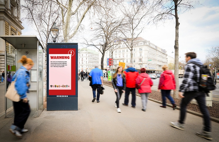 Gewista testete österreichweite Warnmeldungen auf digitalen Werbeflächen © Gewista