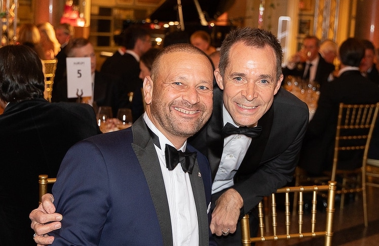 Winzer Markus Kirnbauer und Gastgeber Reinhard Neussner (l.)