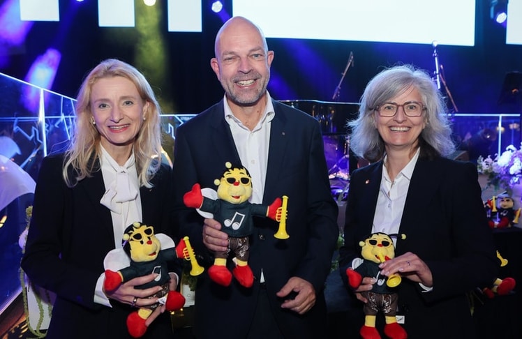 V.l.n.r.: Designierte Wirtschafts-Landesrätin Christiane Frauscher, RLB OÖ-Vorstand Michael Glaser und Energie AG-CFO Eva Schinkinger
