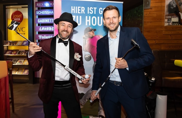 V.l.n.r.: Moderator Pascal Kitzmüller und Golf House-Filialleiter Matthias Vlach