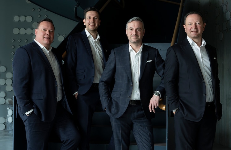 V.l.n.r.: Markus Spellmeyer, Markus Zahrnhofer, Andreas Gaugg und Christian Kladiva (alle Vorstandsdirektoren der Merkur Versicherung) © Marija Kanizaj