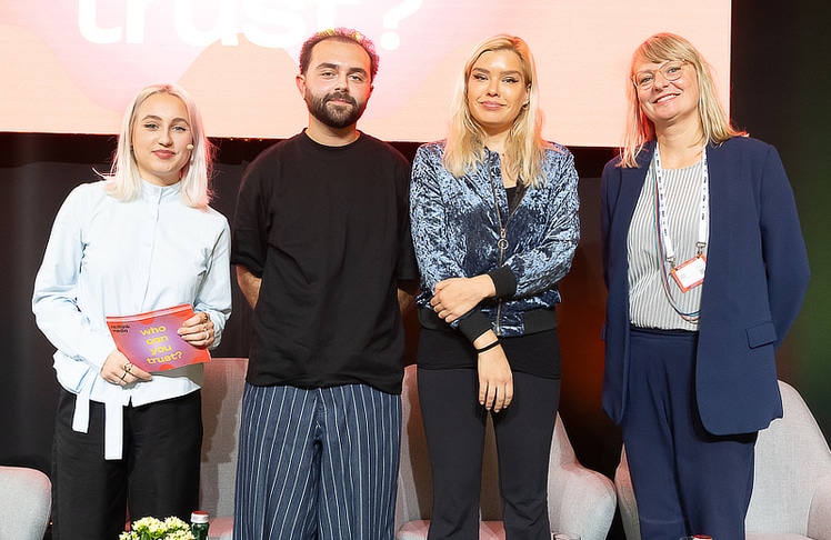 V.l.n.r.: Vivien Heinrich, Dennis Miskić, Aleksandra Tulej und Gisela Reiter © LEADERSNET/C. Mikes