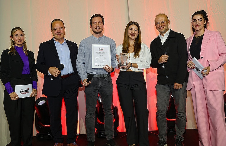 V.l.n.r.: Anna Thalhammer (profil), Bernhard Fichtenthal (Venionaire Capital), Stefan Rigger (Joulzen), Bernd Vogl (Klima- und Energiefonds) und Christiani Wetter (Moderatorin).