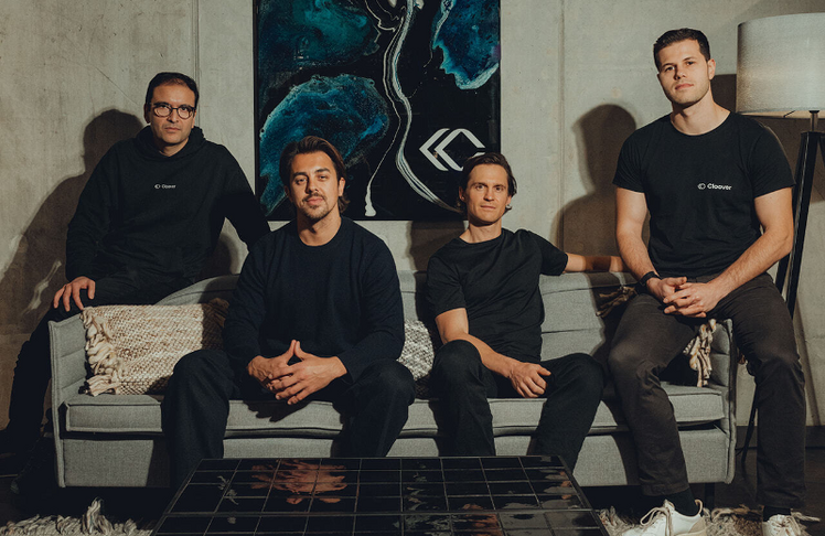 V.l.n.r.: Das Führungsteam von Cloover bestehend aus Vivek Jain, Jodok Betschar, Peder Broms und Valentin Gönczy 