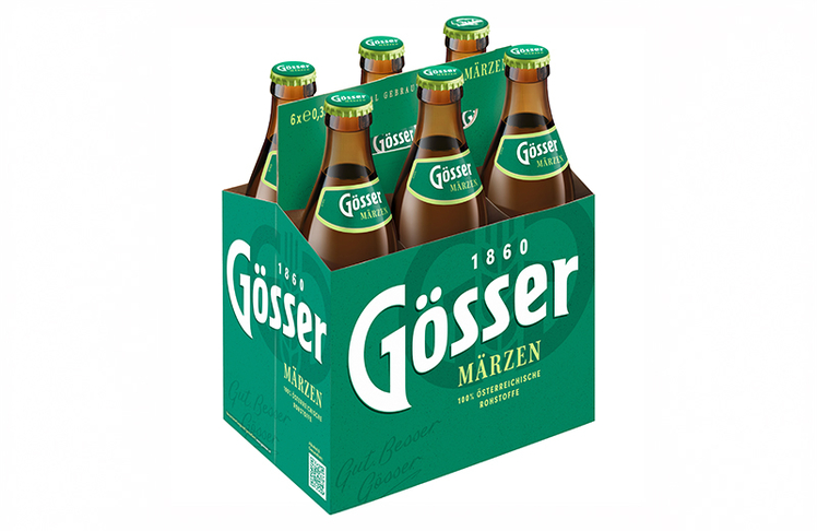  Bei Gösser wurde das bekannte Grün visuell angepasst und das Logo leicht modernisiert. © Brau Union