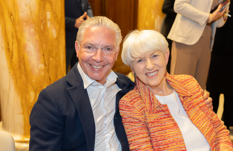 Paul Leitenmüller (CEO Opinion Leaders Network/ LEADERSNET) und Maria Rauch-Kallat (Ministerin a.D.)