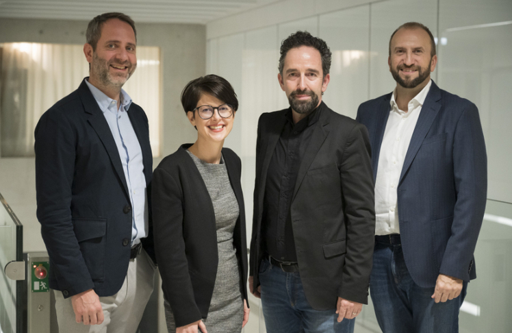 Das Vamp-Organisationsteam freut sich auf eine fulminante Awardshow (v.l.n.r.): Niko Pabst, Regina Loster, Christoph Berndl und Andreas Ladich © Ingo Folie/Marketing Club Österreich