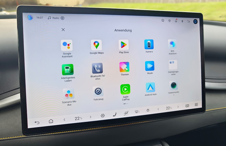 Erstmals sind bei einem BYD Google-Dienste direkt integriert.