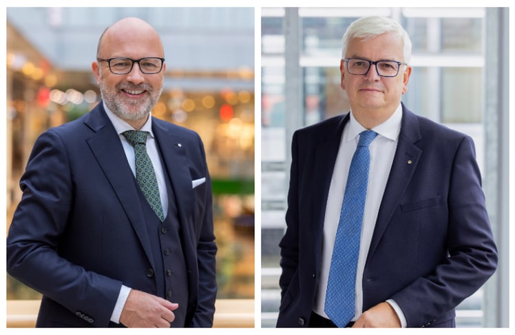 SES-CEO Christoph Andexlinger (links)  und Marcus Wild, Vorstand der Spar-Immobilien und Aufsichtsratsvorsitzender von SES.