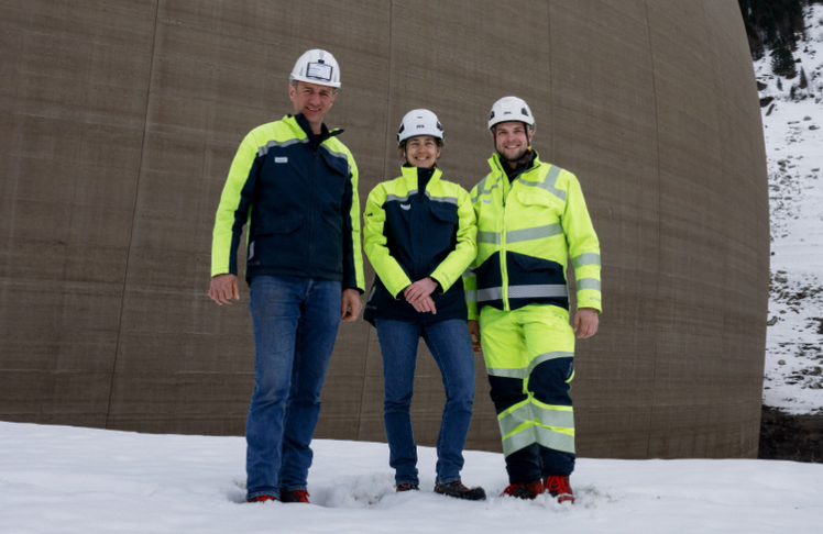 V.l.n.r.: Hanspeter Pfister (Verbund), Verbund-Projektleiterin Eva Manninger und Georg Fankhauser (Verbund) © Verbund/Wiedl