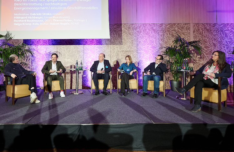 V.l.n.r.: Helga Kromp-Kolb, Thiemo Färber, Reinhard Backhauser, Hildegard Aichberger, Robert Nagele und Gabriela Maria Straka © BC/Sabine Klimpt
