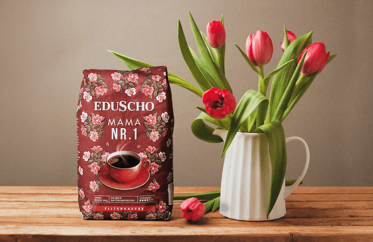 Anlässlich des Muttertags präsentiert Eduscho seine limitierte Edition "Mama Nr. 1".