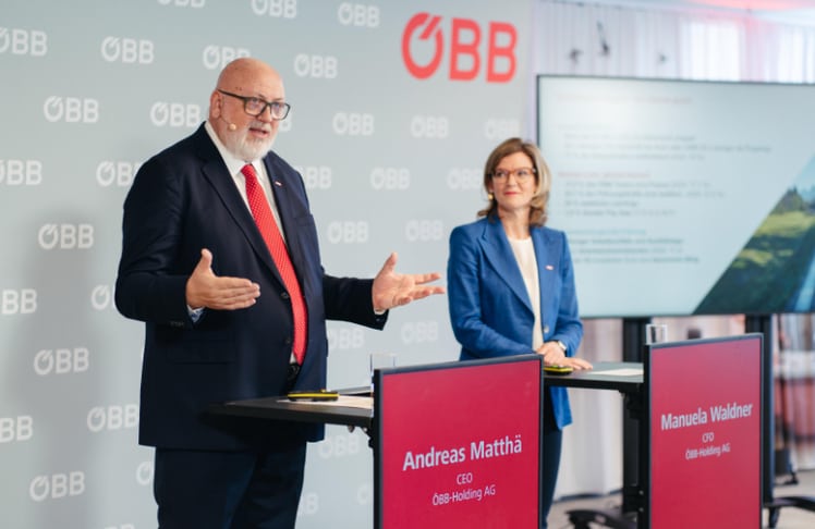 CEO Andreas Matthä und CFO Manuela Waldner © ÖBB/Lukas Leonte