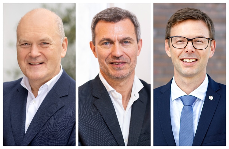 V.l.n.r.: Radatz-Eigentümer Franz Radatz, Norbert Marcher, Geschäftsführer der Marcher Fleischwerke und Johannes Wechner, Geschäftsleiter für Vertrieb und Marketing bei Handl Tyrol.