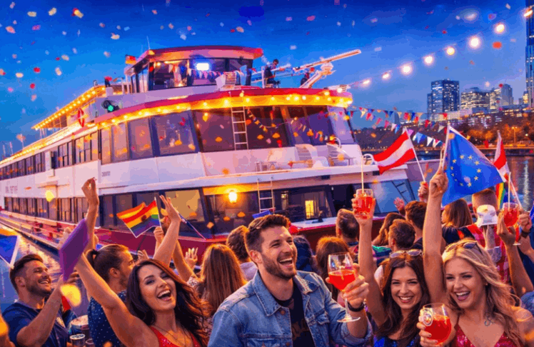 Während der Eurovision Week von 9. bis 17. Mai 2026 verwandelt sich die Donau in eine Eventlocation.