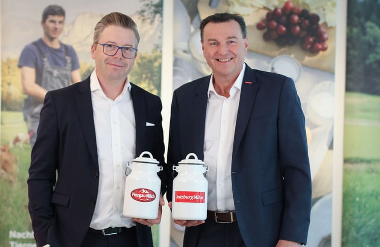 Aus Konkurrenten werden Partner: Markus Buchmayr (l.), Geschäftsführer Pinzgau Milch, und Andreas Gasteiger, Geschäftsführer SalzburgMilch